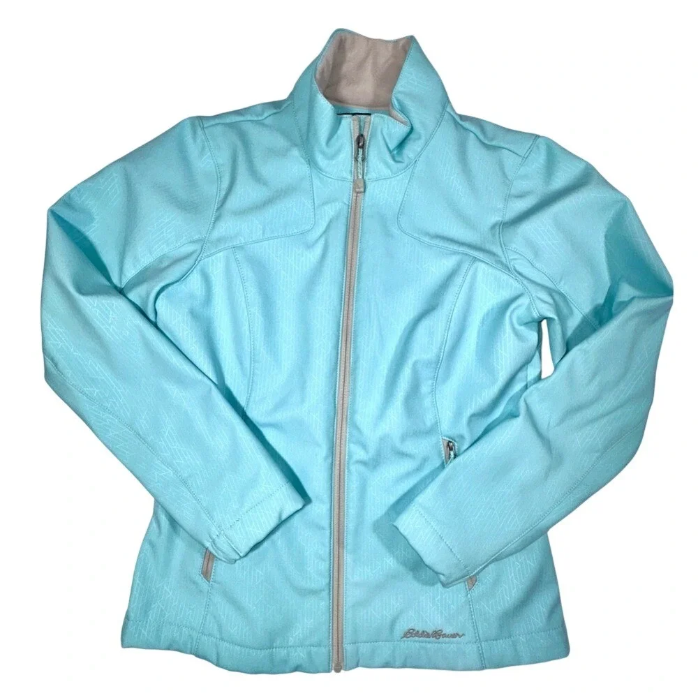 Eddie Bauer Baby Blue Softshell Jacket Zip Up Lightweight Outdoor Women's Small